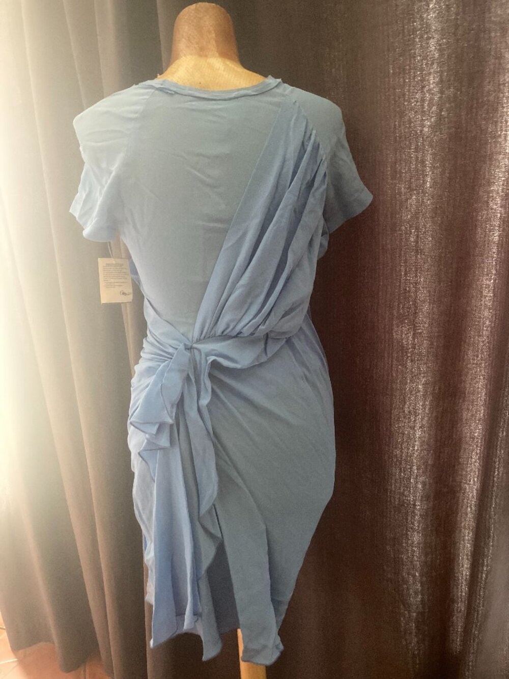 Space Style Concept Periwinkle Silk Dress